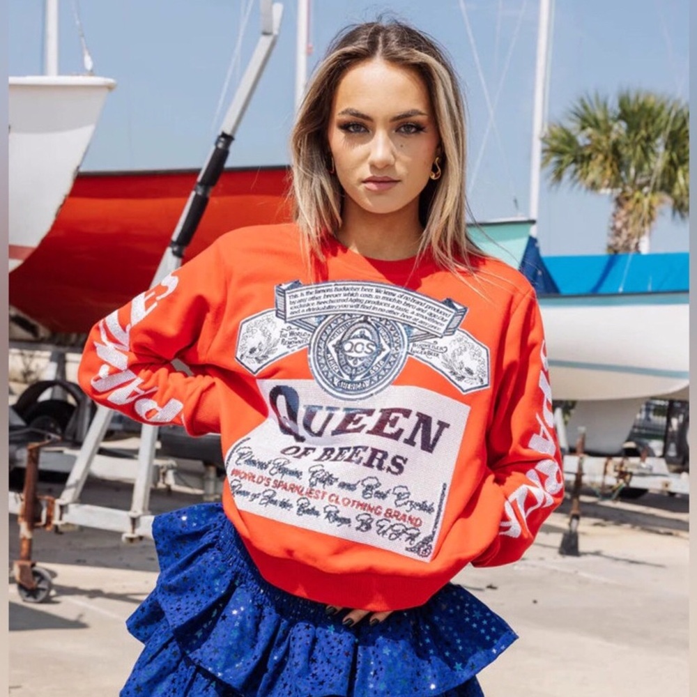 Queen of Sparkles Queen of Beer Sweatshirt - Small and Medium